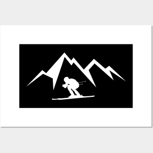 Skiing in High Altitude Posters and Art